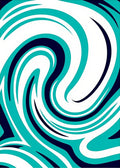 Turquoise Dark Blue Swirl Abstract Rug