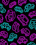 Neon Car Collection Rug