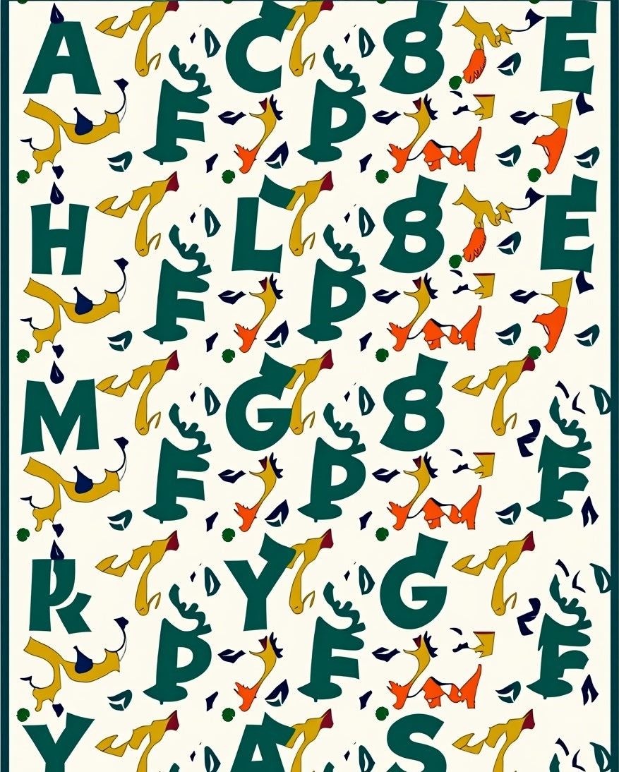 Bold Alphabet Collage Multi-Color Rug