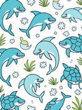 Playful Blue Dolphins Underwater Adventure Rug