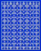 Majestic Blue White Ornamental Scroll Rug