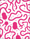 Hot Pink Abstract Whimsical Curvy Rug