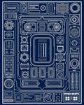 Blueprint Schematic Circuit Board Rug