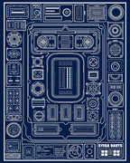 Blueprint Schematic Circuit Board Rug
