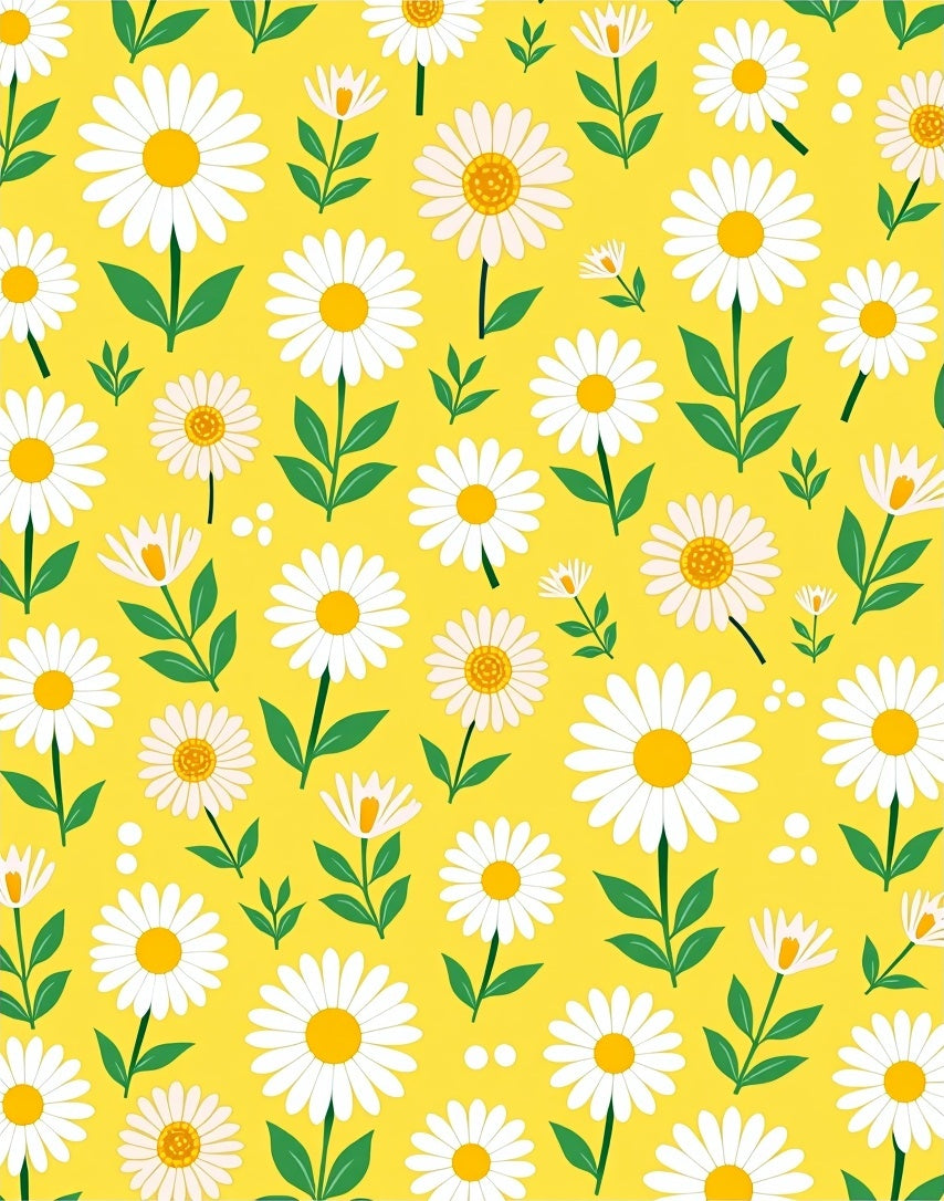 Yellow Daisy Floral Field Rug