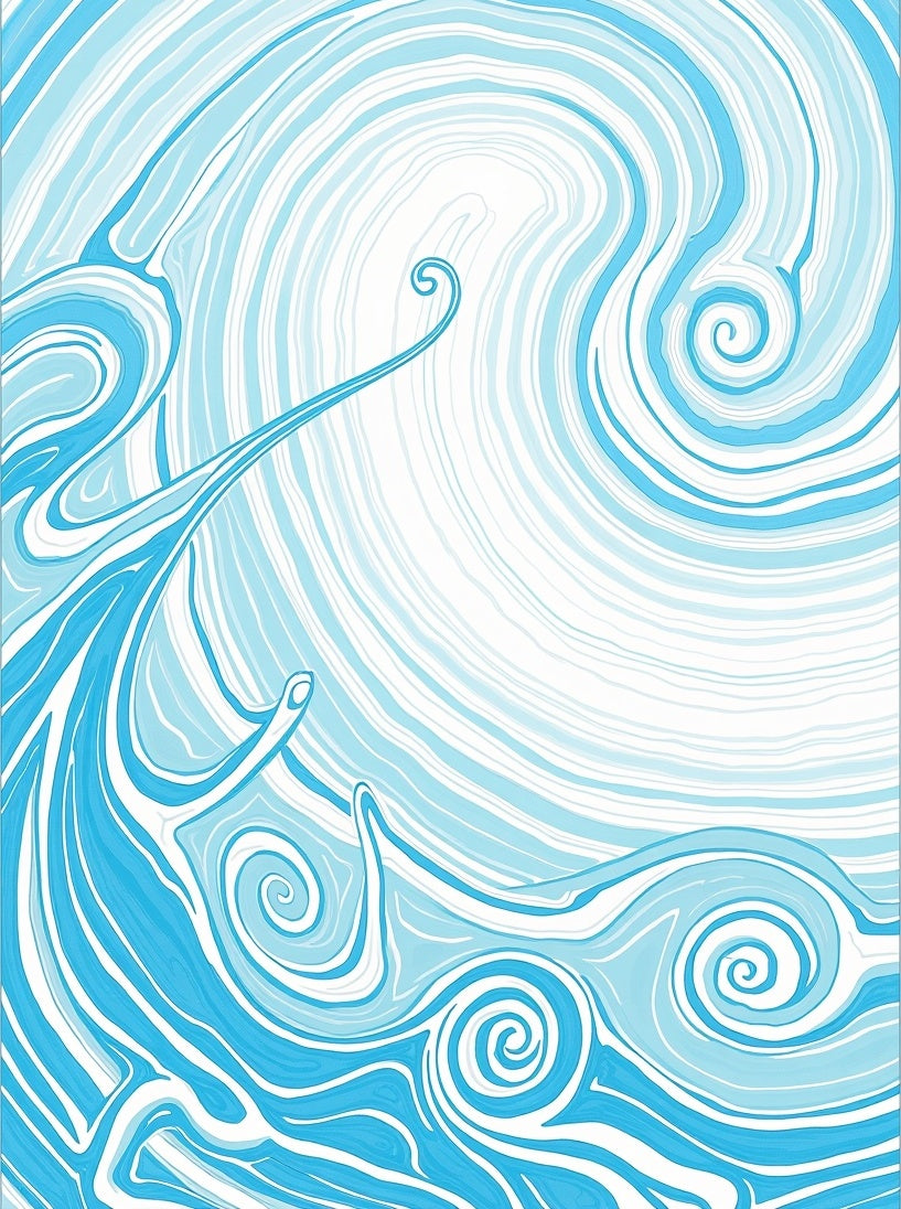 Bright Blue Swirl Aquatic Rug
