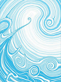 Bright Blue Swirl Aquatic Rug