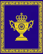 Royal Blue Golden Trophy Border Rug
