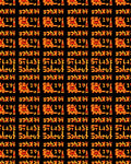 Orange Red Geometric Alphabet Rug