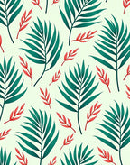 Emerald Green Foliage Red Accents Rug
