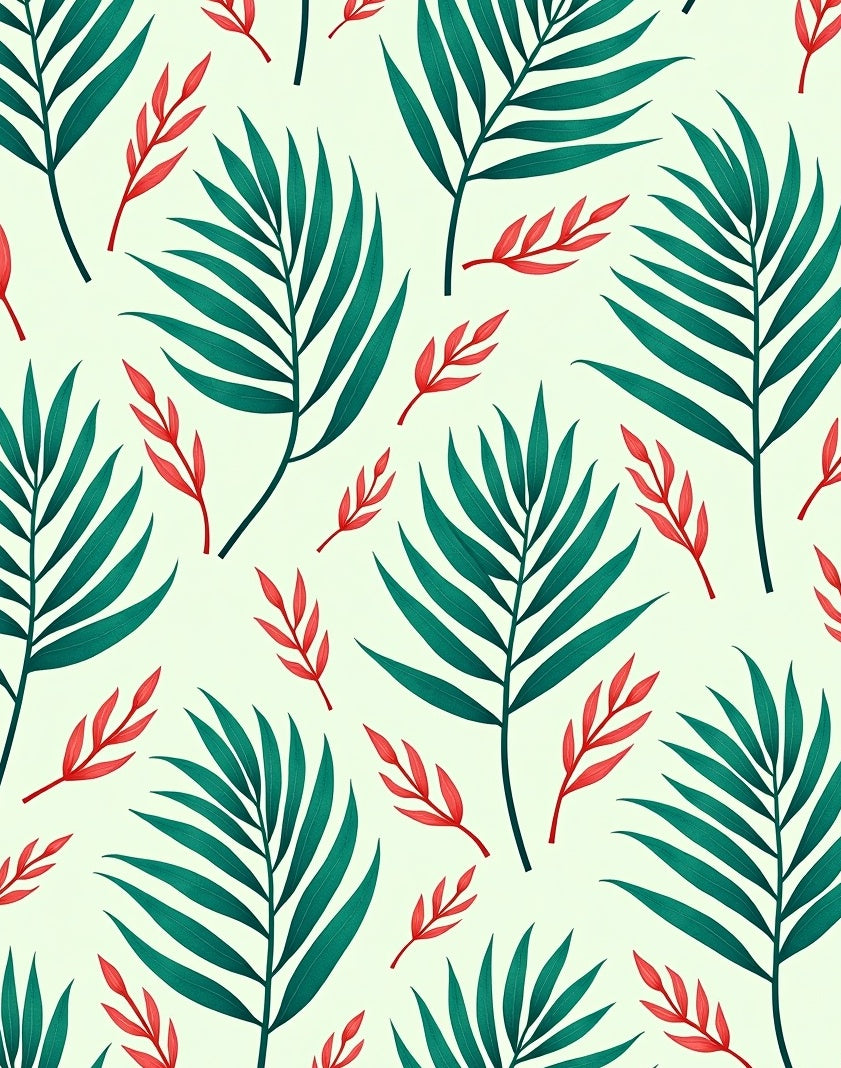 Emerald Green Foliage Red Accents Rug