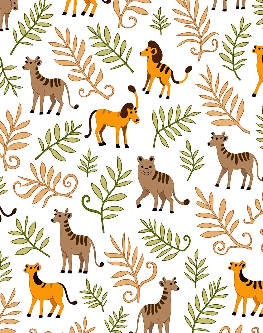 Safari Animals Amongst Foliage Rug