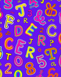 Vibrant Alphabet And Number Collage Rug