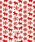 Red Puppy Snowflake Repeat Rug