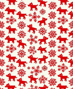 Red Puppy Snowflake Repeat Rug