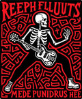 Gothic Red Skeleton Guitarist Rug