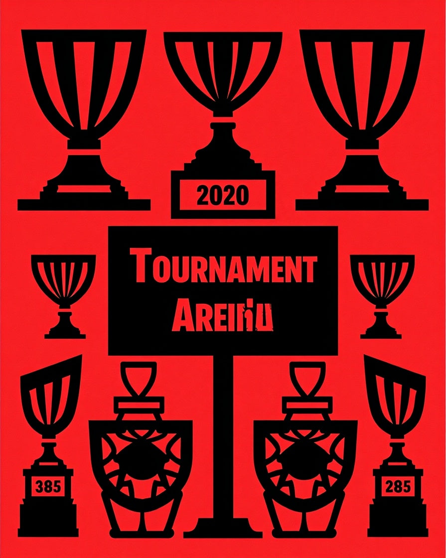 Red Black Trophy Collage Rug