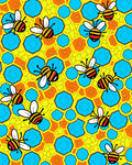 Yellow Bee Honeycomb Watercolor Rug
