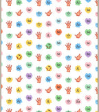 Whimsical Heart Hands Color Block Rug
