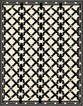 Black and White Geometric Man Motif Rug