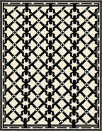 Black and White Geometric Man Motif Rug