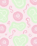 Pink Green Swirl Abstract Fluid Rug