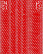 Red White Basketweave Geometric Texture Rug