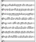 Musical Staff Eighth Note Cascade Rug