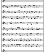 Musical Staff Eighth Note Cascade Rug