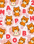 Orange Tigers Alphabet Circles Rug