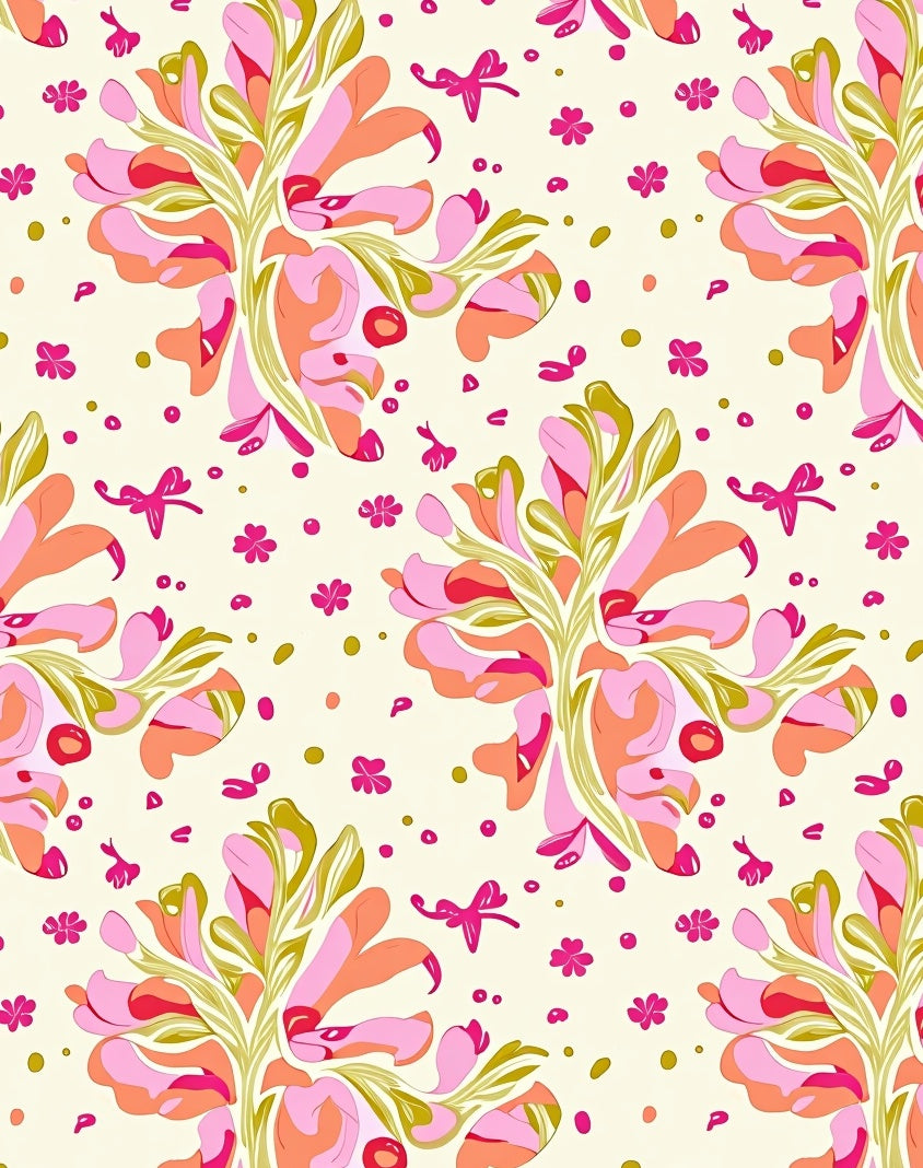 Sweet Pink Ribbon Floral Garland Rug