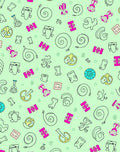 Whimsical Pink Yellow Swirls Folk Rug