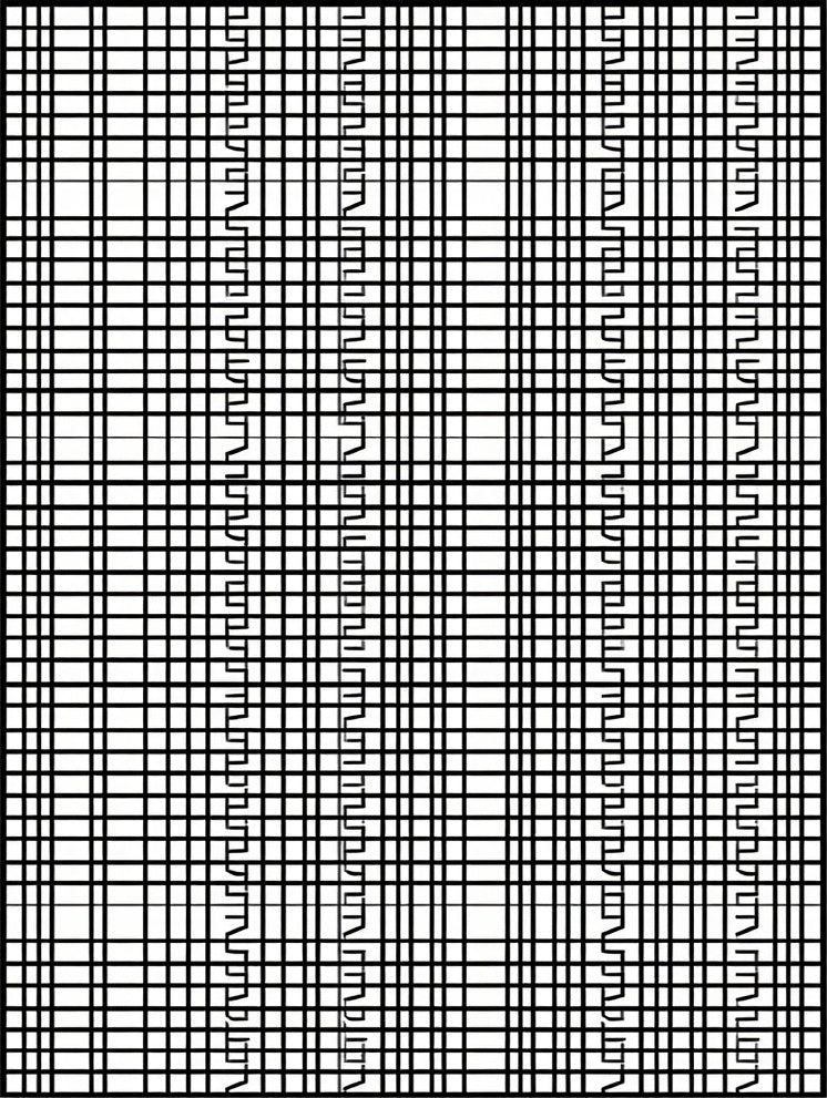 Monochrome Grid Geometric Stair Rug