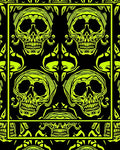 Neon Yellow Skull Symmetrical Repeat Rug