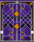 Art Deco Basketball Purple Orange Geometric Rug