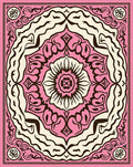Pink Blossom Mandala Decorative Square Rug