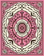 Pink Blossom Mandala Decorative Square Rug