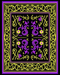 Vibrant Yellow Purple Intertwined Vines Rug