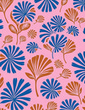 Mid Century Blue Bronze Fan Flora Rug