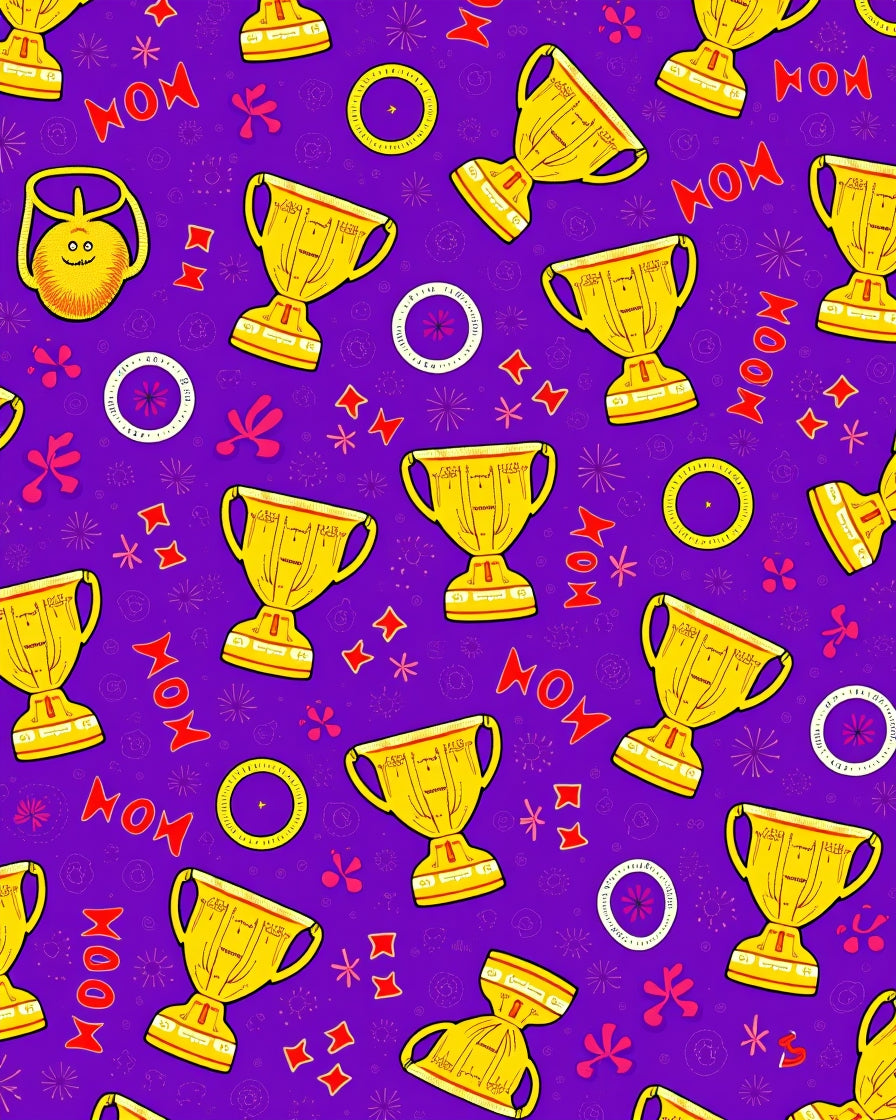 Golden Trophy Ribbon Celebration Repeating Rug