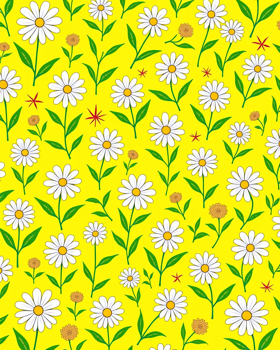 Vibrant Yellow Daisy Field Floral Rug