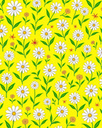 Vibrant Yellow Daisy Field Floral Rug