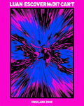 Electric Blue Pink Burst Astronaut Rug