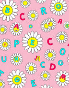 Pink Daisy Alphabet Garden Rug