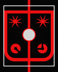Bold Red Abstract Space Game Rug