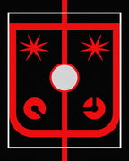 Bold Red Abstract Space Game Rug