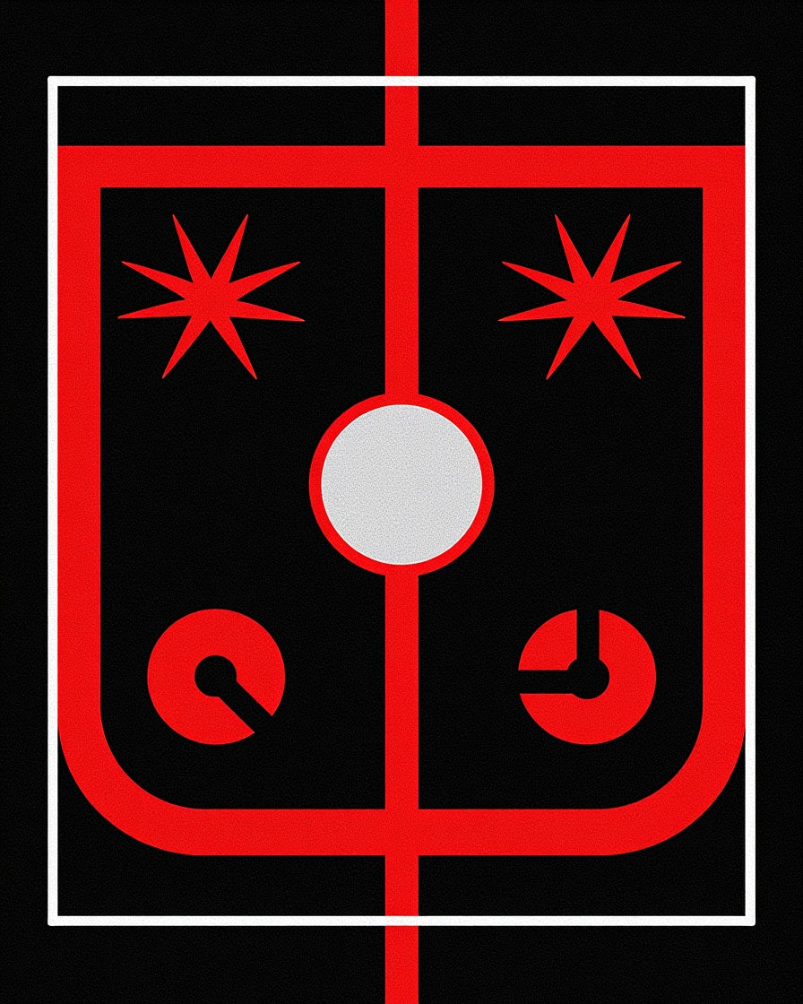Bold Red Abstract Space Game Rug