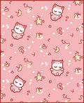 Whimsical Pink Cat Starry Night Rug