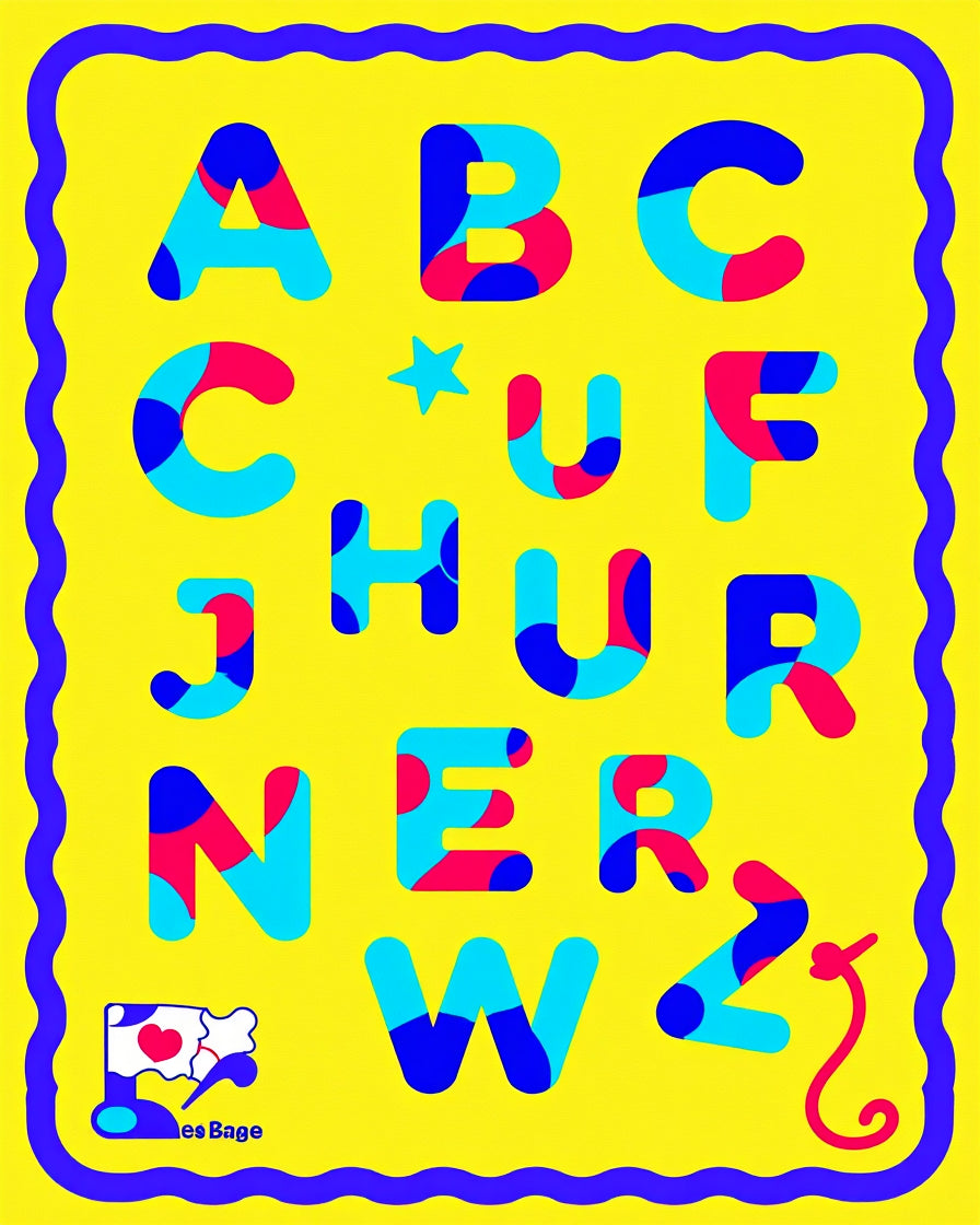 Colorful Alphabet Letters Bright Design Rug