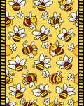 Cute Yellow Bee Flower Garden Rug